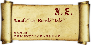 Masáth Renátó névjegykártya